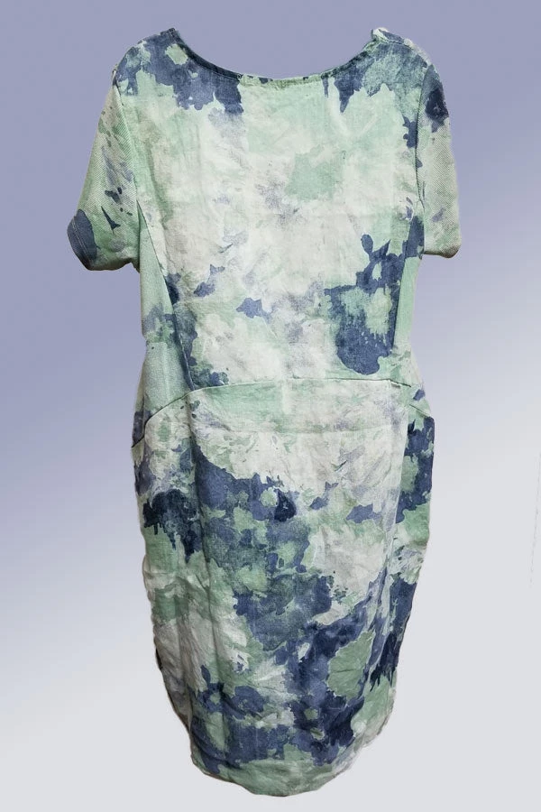 Lands Downunder Italian Linen Dress Short Sleeve - Watercolor New Arrivals 6 Lands Downunder Italian Linen Dress Short Sleeve - Watercolor New Arrivals