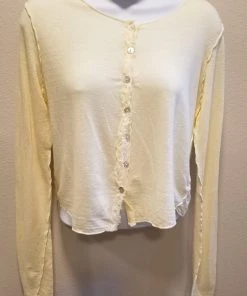 Cutloose Lightweight Linen Crop Cardigan - Button Down Sweaters, Jackets, Coats