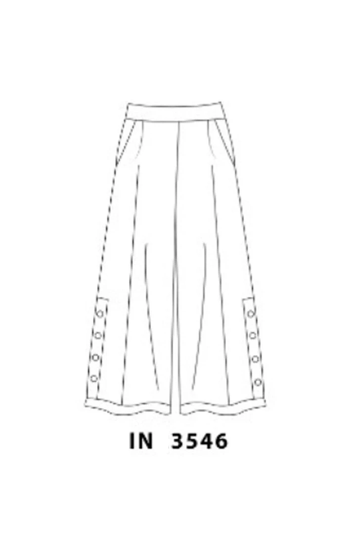 Inizio Wide Leg Linen Pants Cropped With Buttons 5 Inizio Wide Leg Linen Pants Cropped With Buttons