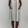 Blue Sky New Arrivals Linen/Bamboo Blend Dress Felicia - Stripes