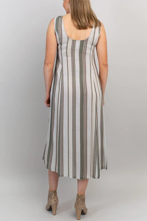 Blue Sky Linen/Bamboo Blend Dress Madison - Stripes 4 Blue Sky Linen/Bamboo Blend Dress Madison - Stripes
