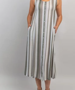 Blue Sky Linen/Bamboo Blend Dress Madison - Stripes