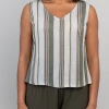 Blue Sky New Arrivals Linen/Bamboo Blend Havana Tank - Stripes