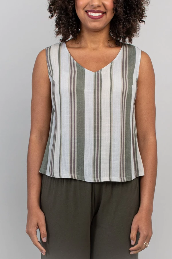 Blue Sky New Arrivals Linen/Bamboo Blend Havana Tank - Stripes 3 Blue Sky New Arrivals Linen/Bamboo Blend Havana Tank - Stripes