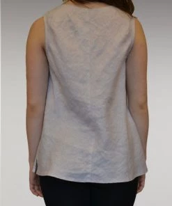 Kleen Short Sleeves Linen Bias Tank - Scoop Neck