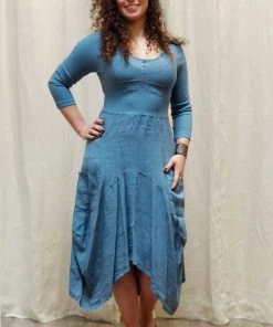 Italian Linen Dress By Inizio - Magic With 3/4 Sleeve