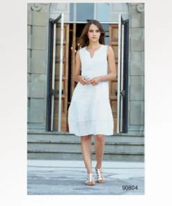 Italian Linen Dress By Inizio - Dots Combo