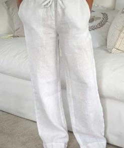 Crown Linen Sienna Linen Pajama Pant Camis, Robes, Sleepwear