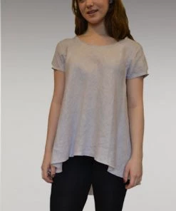 Kleen Linen Bias Short Sleeve Tee/Tunic (S ONLY) Short Sleeves