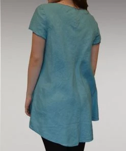 Kleen Linen Bias Short Sleeve Tee/Tunic (S ONLY) Short Sleeves