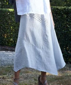 Italian Linen Skirt By Inizio - Whisper