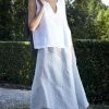 Italian Linen Skirt By Inizio - Whisper
