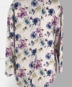 Cutloose Linen Top Split Back - 3/4 Sleeve Floral