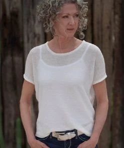 Echo Verde Short Sleeves Linen And Organic Cotton Knit - Dolman