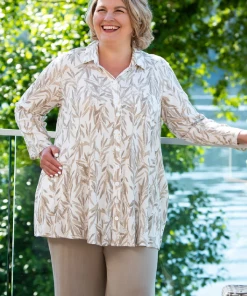 Blue Sky Linen Blend Tunic - Celine