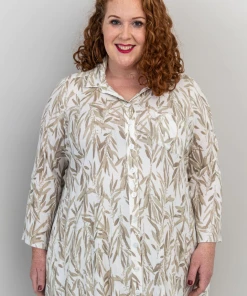 Blue Sky Linen Blend Tunic - Celine