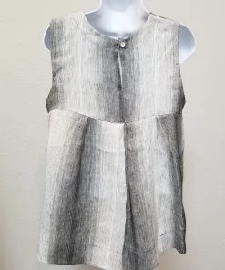 Linen Sleeveless Top From Inizio Hi-Low 12 Linen Sleeveless Top From Inizio Hi-Low