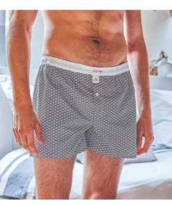 Billybelt Men's Organic Cotton Boxers - Blue Wave Or Navy (L, XL Only)