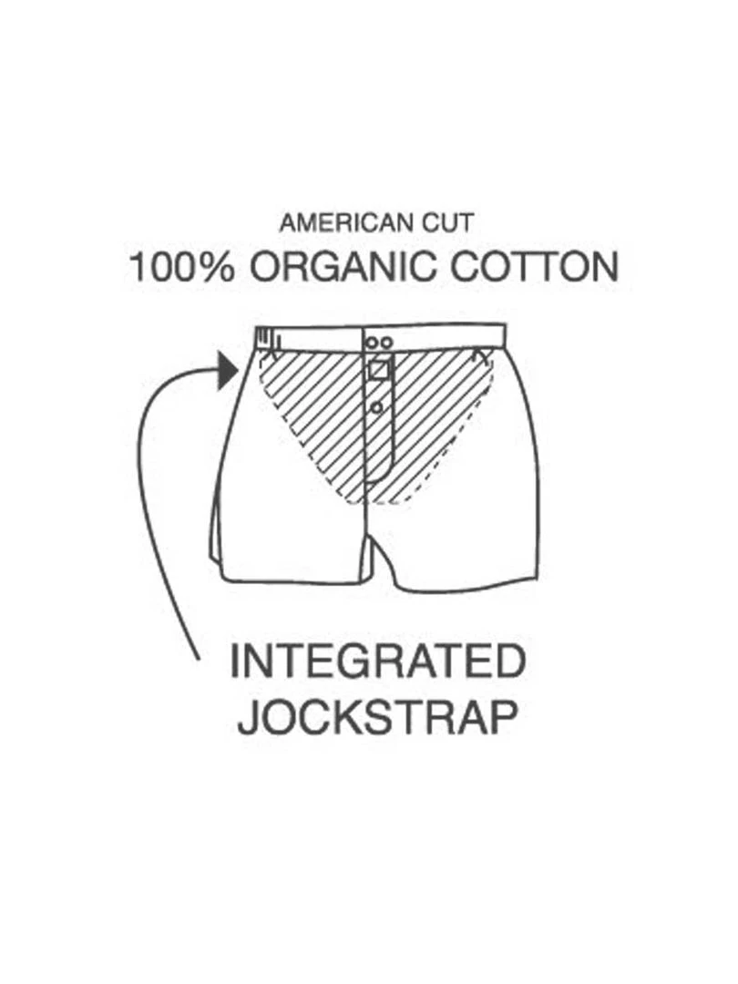 Billybelt Men's Organic Cotton Boxers - White With Fish 5 Billybelt Men's Organic Cotton Boxers - White With Fish