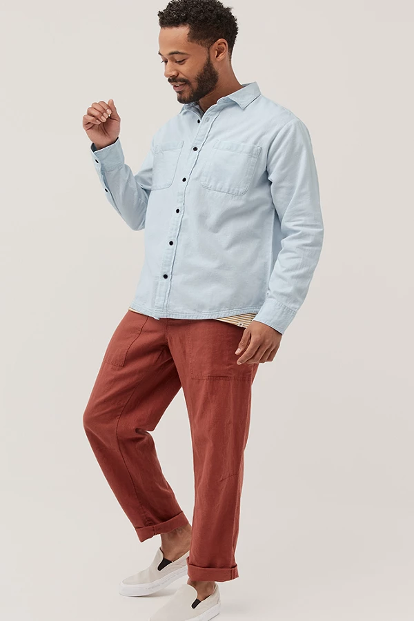 Pact Men’s Denim Chambray Ranch Shirt 5 Pact Men’s Denim Chambray Ranch Shirt