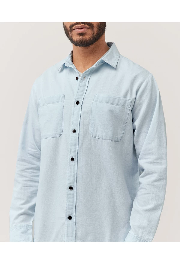 Pact Men’s Denim Chambray Ranch Shirt 7 Pact Men’s Denim Chambray Ranch Shirt