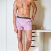 Billybelt Men's Organic Cotton Boxers - Pink Herringbone Or Navy (no M)