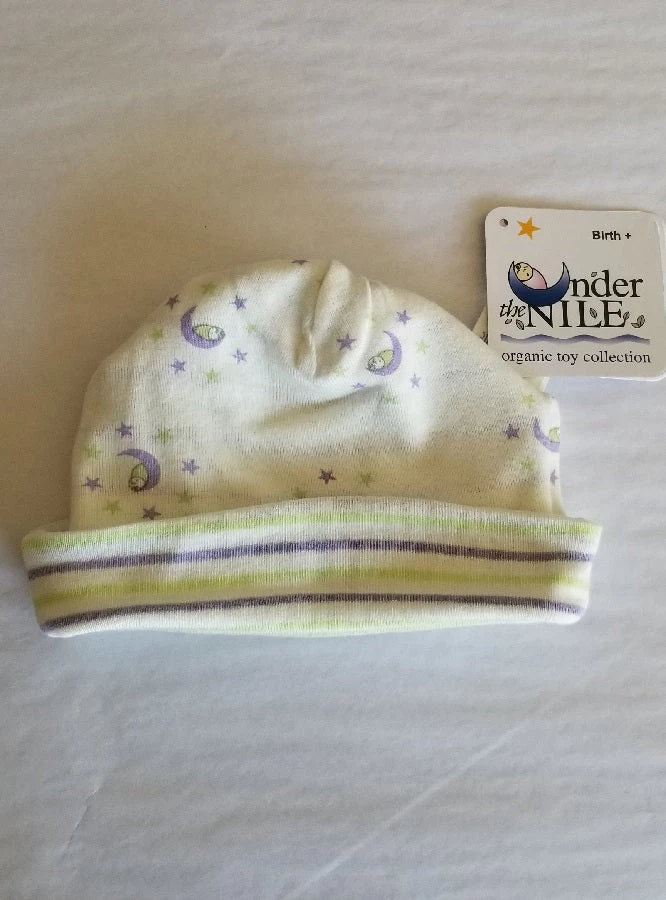 Under The Nile Blankets, Bibs Etc. Organic Cotton Hat - Reversible Colored Stripes 4 Under The Nile Blankets, Bibs Etc. Organic Cotton Hat - Reversible Colored Stripes