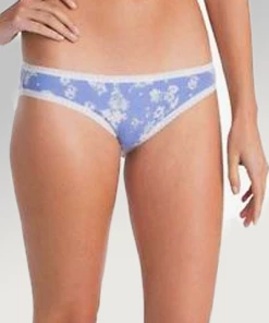 Pact Clearance - Organic Cotton Bikini - Chambray Floral (XL Only) Panties