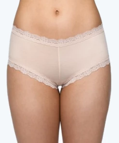 HankyPanky Women's Organic Cotton Panties - Lace Boy Shorts