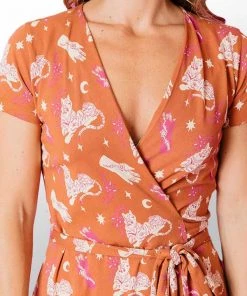 Mata Traders Organic Cotton Wrap Dress - Tigress New Arrivals