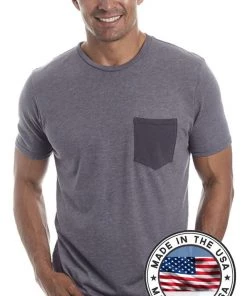 Groceries Apparel Men's Eco-friendly Crew T-shirt With Contrast Pocket Shirts