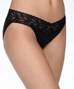 HankyPanky Panties Women's Organic Cotton Lace V-Bikini (XS Only)