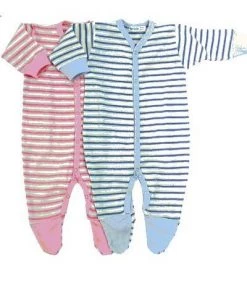 Under The Nile Organic Footie, People Print Or Stripes - 3 To 6 Mo. Layette - Newborn To 9 Mo.