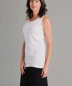 Echo Verde Organic Cotton Rouched Top - Rachel Short Sleeves