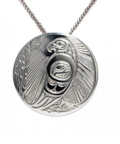 Panabo Jewelry Eagle Sunlight Silver Pewter Pendant - Art By Bill Helin