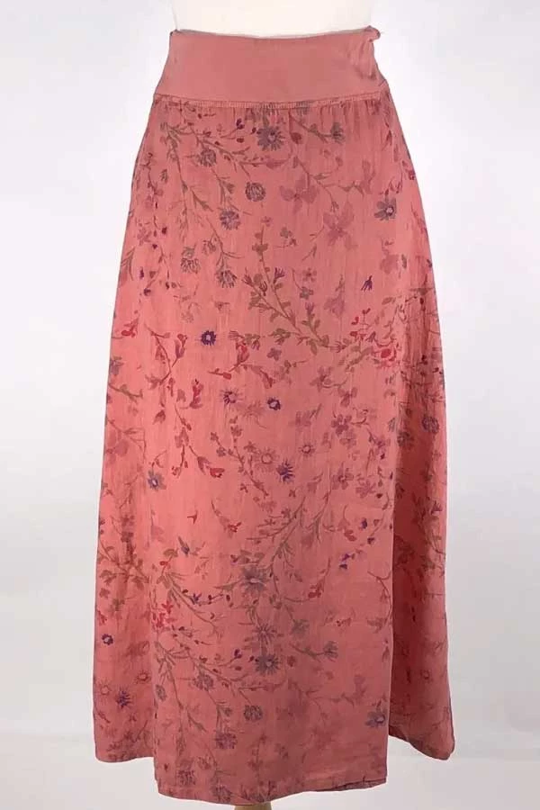 Cutloose Linen A-line Skirt Floral Skirt, Pants 3 Cutloose Linen A-line Skirt Floral Skirt, Pants