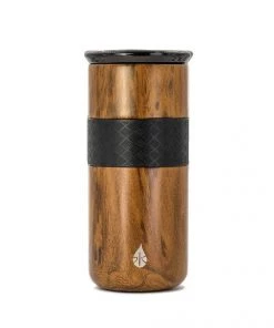 Elemental Teak Wood Print Tumbler With Ceramic Lid Organic Home