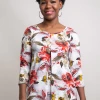 Blue Sky New Arrivals Floral Tunic 3/4 Sleeve - Franca