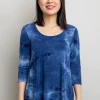Blue Sky Scoop Neck 3/4 Sleeve Top - Jazz