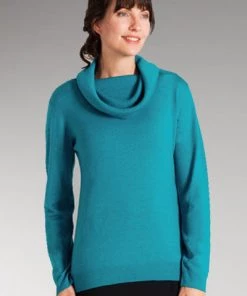 Echo Verde Merino Wool Cowl Sweater - Kathy Sweaters, Jackets, Coats