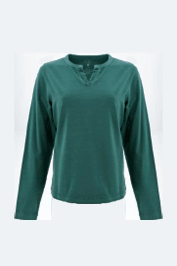 Old Ranch Women's Cotton Top Split Neck - Bryce Long Sleeves 4 Old Ranch Women's Cotton Top Split Neck - Bryce Long Sleeves