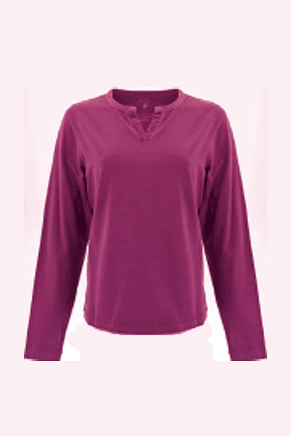 Old Ranch Women's Cotton Top Split Neck - Bryce Long Sleeves 7 Old Ranch Women's Cotton Top Split Neck - Bryce Long Sleeves