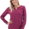 Old Ranch Women's Cotton Top Split Neck - Bryce Long Sleeves
