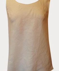 Kleen Short Sleeves Linen Bias Tank - Scoop Neck
