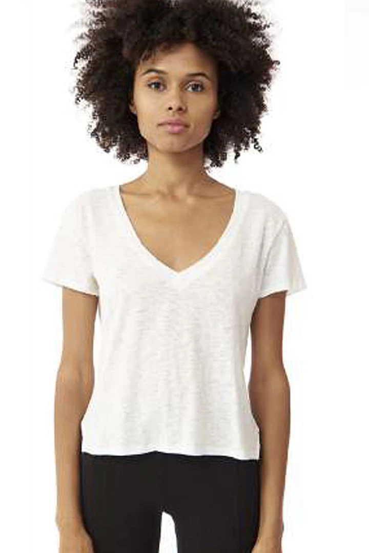 Groceries Apparel V-neck Slub Tee - Gossamer 5 Groceries Apparel V-neck Slub Tee - Gossamer
