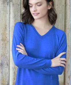Echo Verde Merino Eco-Wool V-neck Tunic Sweater